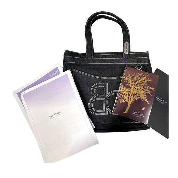 Botkier NWT Black Denim Tote Bag 2006 Model w/ Logo - Picture 2 of 7